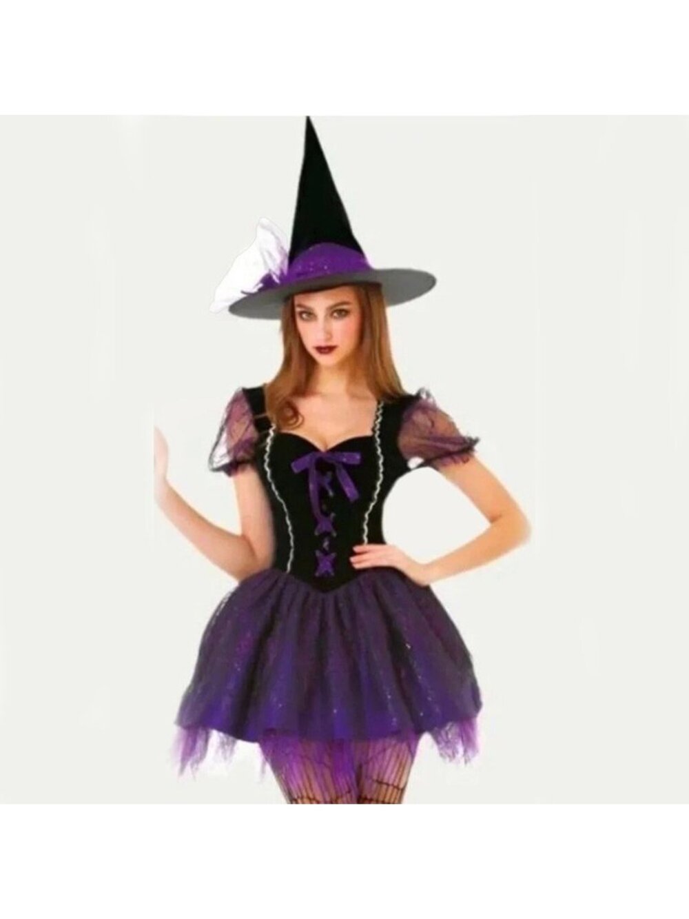 Halloween Costume Wicked Witch Black Dress Hat Adult Womenβs Size Small